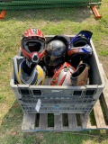 Tote full of motor cross helmets size S-.xL