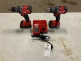 2- Milwaukee Fuel Hammer Drills with battery & charger
