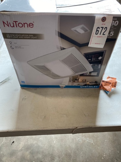 Nutone 130 CFM Ventilation fan with light