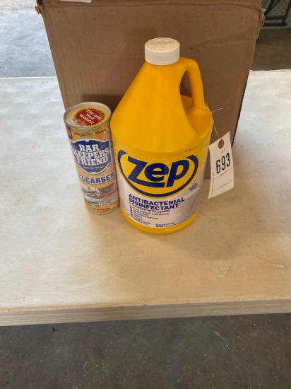 3- Gallons of ZEP Antibacterial cleaner & 5 cans of Bar keepers friend