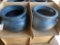 2 Blue Clay flower Pots