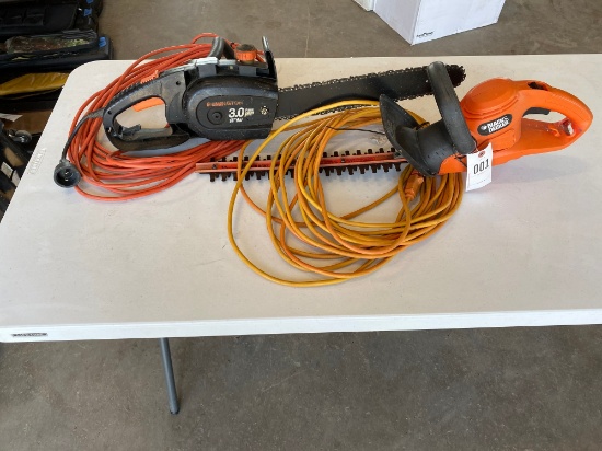 Electric Headger & chain saw with 2 Extention Cords