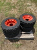 4-Rubber Filled Skid Steer Tires & Wheels