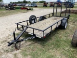 2010 Big Tex 14ft Utility Trailer with gate has title