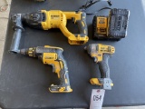 Dewalt 20V 1 inch Hammer drill, Drywall Screw gun & Impact driver with battery & charger works