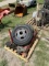 Pallet with 2 large 5 ton jacks & 2 wheels & tires