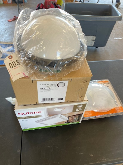 2- Ceiling mount light & 1 ventilation fan