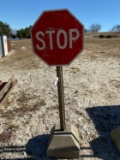 Stop Sign with concrete Base
