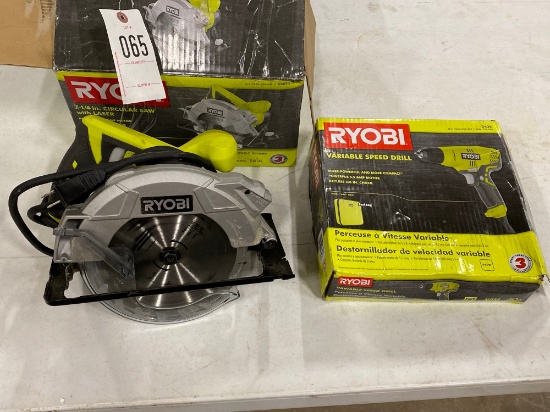 Ryobi drill & circular saw w/laser