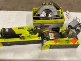 Ryobi 18v circular saw, sawzall & drill battery and charger