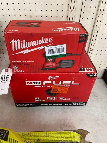 Milwaukee 18V Circular Saw & Corded Sander