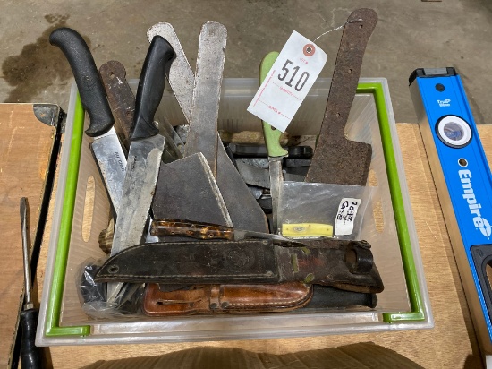 Box of handmade knives