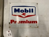 Mobil Premium Porcilan sign