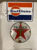 Gulftane & Texaco Porcilan Signs