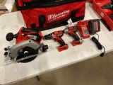 Milwaukee M18 3 Pc Combo Drill, Impact driver & circular saw battery & charger works