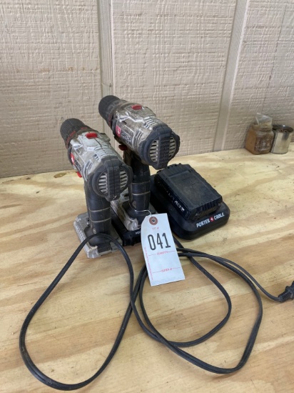 2 Porter Cable 20V Drills with Battery & charger