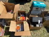4 Boxes of DVDS & VHS Radios,CDs, and cassettes