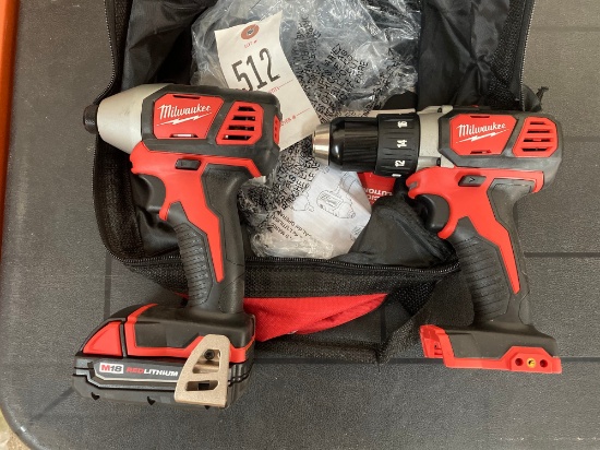 Milwaukee M18 Drill Driver & 8impact Driver with 1 battery