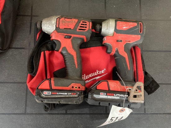 2 Milwaukee M18 Impact Driver with 2 batteries