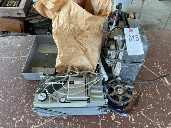 2 Antique Projectors with film