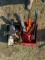 Box of Garden tools,elecric blower,heger trimmer,pruning saw and extention