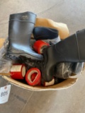 Box Of Red Aisle tape,box of rubber boots