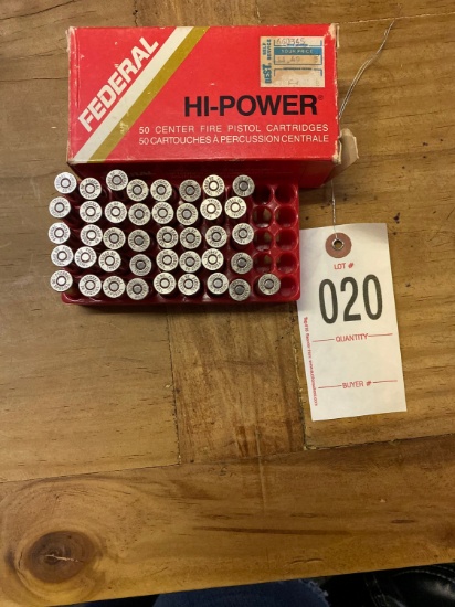 50 Center Fire Pistol Cartridges Hi Power missing 9 cartridges