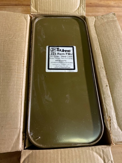 Tulammo 223 Rem FMJ 55 Grain,steel case 500 round Tin