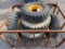 Metal Crate with 6 forklift tires & wheels