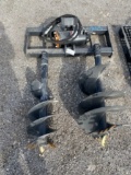 New Wolverine auger with 2 bits, hydraulic for skid steer