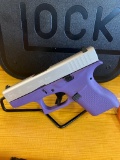New Glock 43 380 Cerakoted Purple/silver (2) 6 round mags #AFNA792