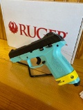 New Ruger Security 9MM Turquoise/black (2) 15 round Mags #385-18424