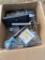 Motor boat parts including books, chair support, depth finder, light & instruments,