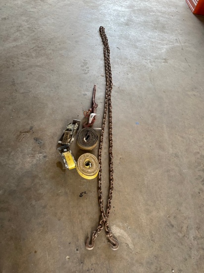 20ft. Chain, 2 Ratchet straps,chain binder