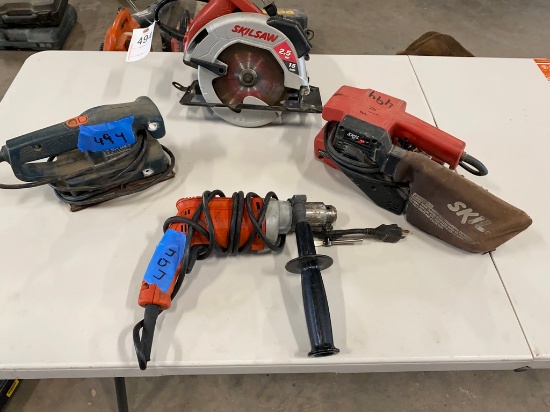 Skilsaw,1/2 in Milwaukee drill, 2 sanders all works