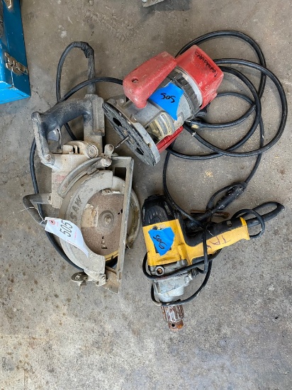 Skill Saw,Milwaukee Router, Dewalt Drill