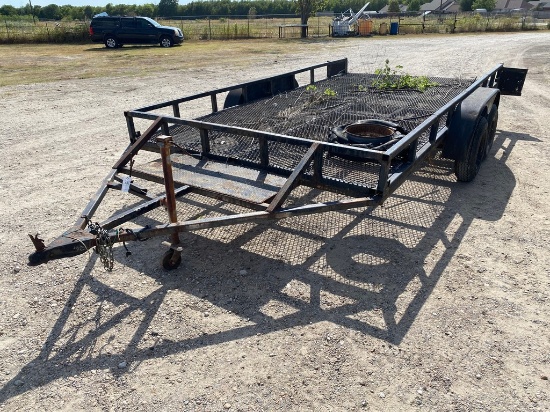 16x8'7" Expanded metal trailer with pull out  ramp