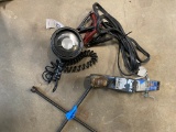 Receiver hitch,spot light,lug wrench,jumper cables