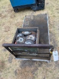 Rolling Cart with box of grinder wheels