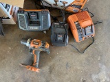 3 Ridgid Chargers & Drill