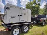 2012 MQ Power 70 KW Diesel Powered AC Generator 16,000 Hrs runs & operates on trailer