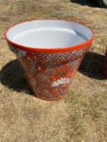 Orange flower pot