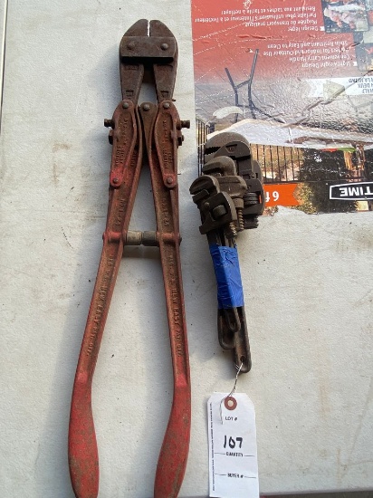 4-Small pipe wrenches & bolt cutters
