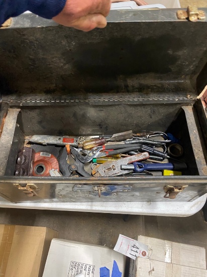 Red tool Box with tools