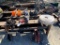 Bundle of lights,hose,hose reel,paint can,receiver