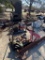 Metal Cart with pipe benders & misc
