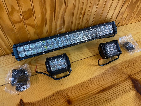 1-22" LED light Bar & 2- 4x4 LED cubes with brackets