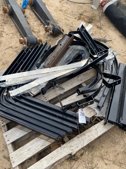 Pallet of semi fuel tank brackets