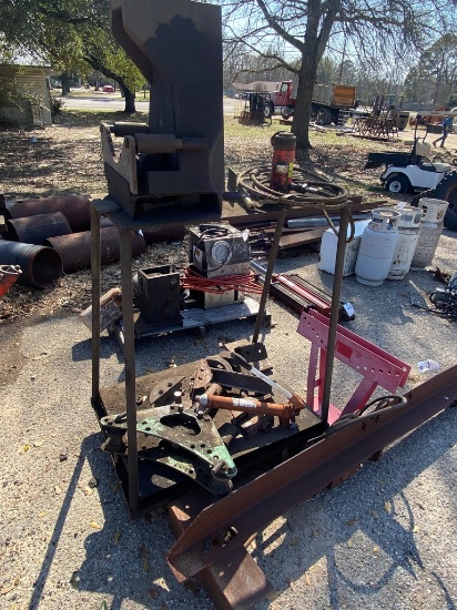 Metal Cart with pipe benders & misc
