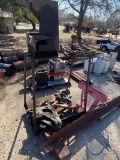 Metal Cart with pipe benders & misc